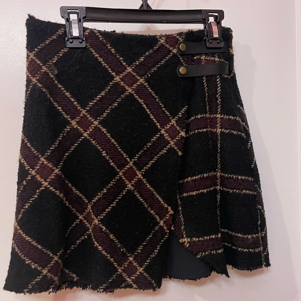 Plaid Tweed Skirt